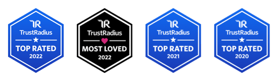 An image of 4 TrustRadius awards